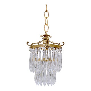 1920s Traditional Brass Rim Chandelier For Sale
