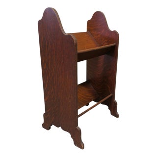 Arts & Crafts Open Front Slope-Shelf Fireside Book Trough, 1880 For Sale