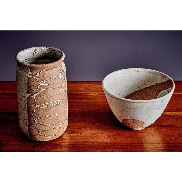Brown Stoneware Bowl and Vase by Victor Vic Bracke, 1960s, Set of 2 For Sale - Image 8 of 18