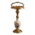 Vintage Hollywood Regency Floral Porcelain & Brass Floor Ashtray Stand For Sale