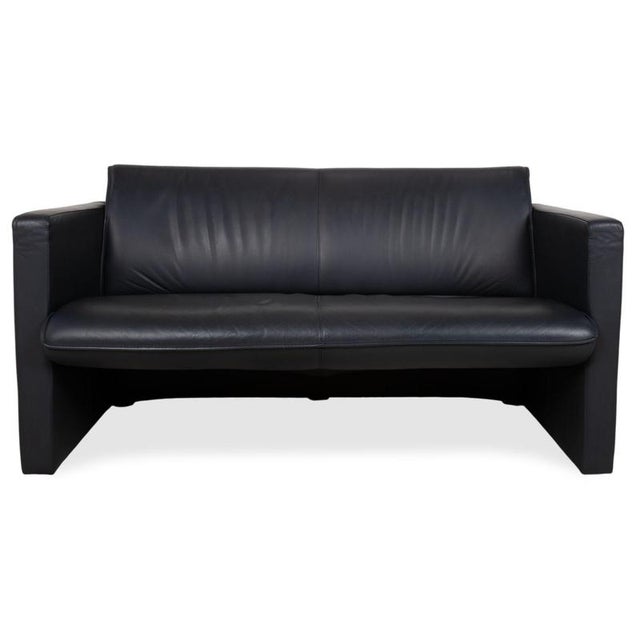 3-Seater and 2-Seater Sofas in Dark Blue Leather from Leolux, Set of 2 For Sale - Image 5 of 18