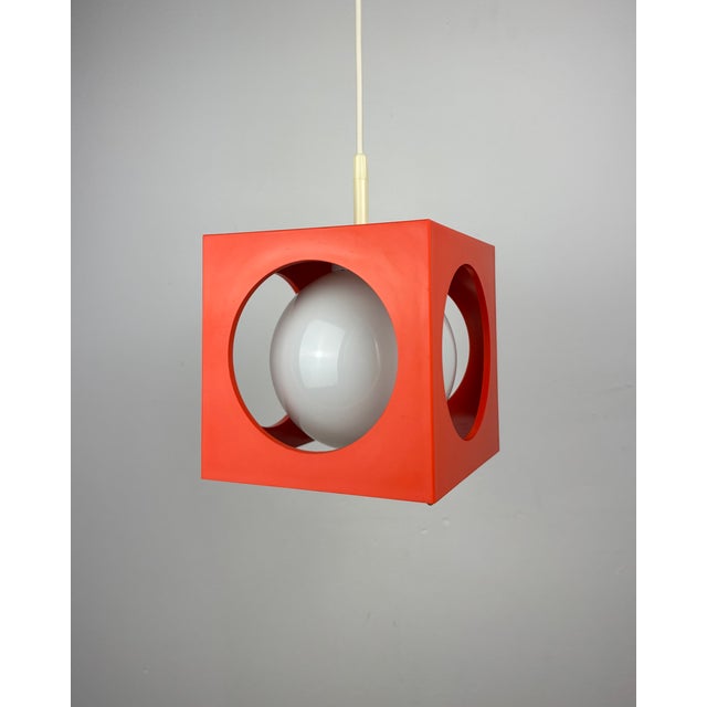 Space Age Minimalistic Yellow Cube Pendant by Richard Essig, Germany, 1970s For Sale - Image 16 of 16