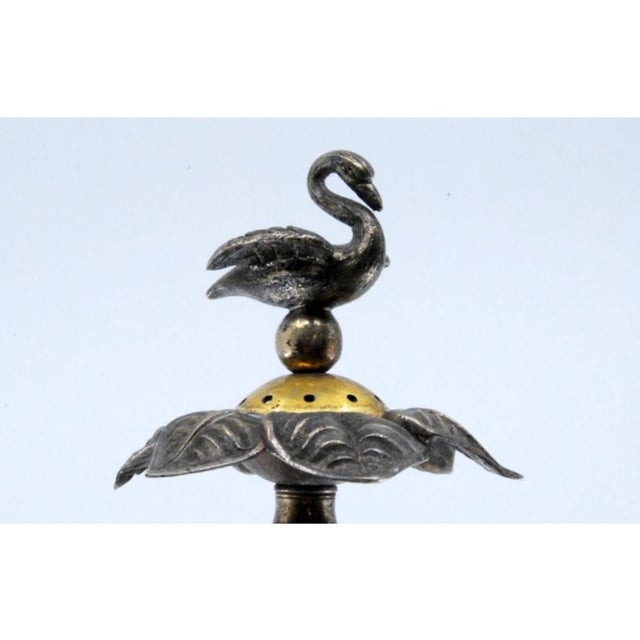 Silver Toothpick Holder with Three Shell-Shaped Holders For Sale - Image 9 of 12