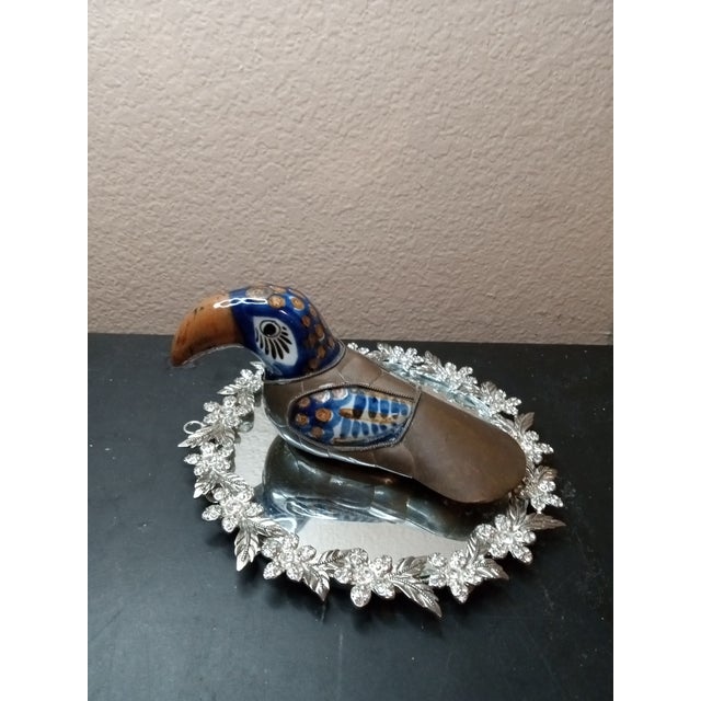 1970s Gorgeous Signed Sergio Bustamante Brass & Tonala Ceramic Toucan Figurine For Sale In Dallas - Image 6 of 7
