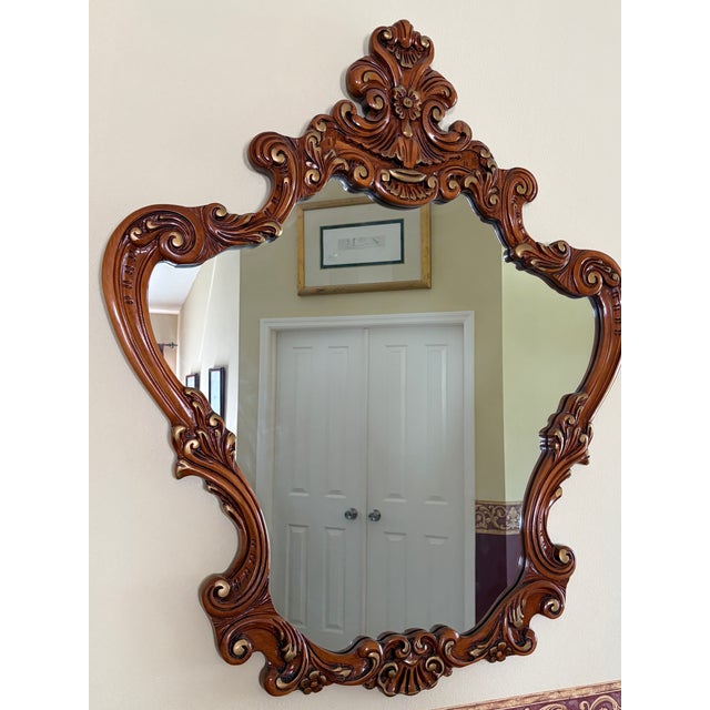Mid-Century French Rococo Console Table & Matching Wall Mirror Set – Hand-Painted & Signed by H. Breckelschmidt For Sale - Image 9 of 10