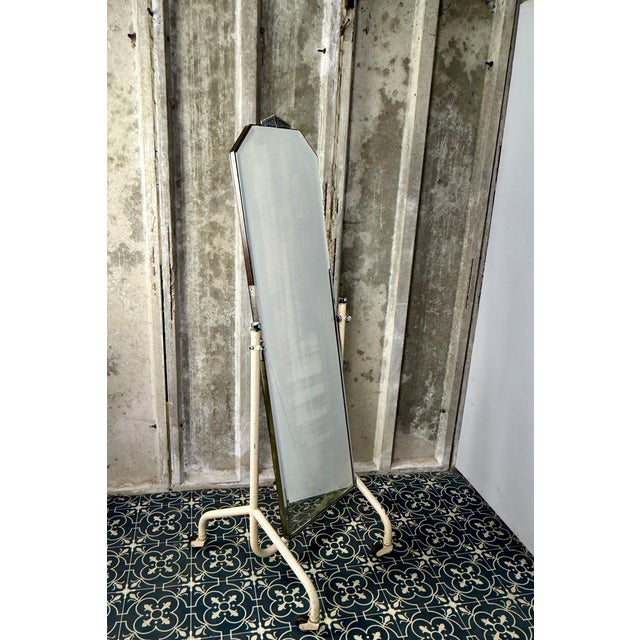 Vintage Art Deco Cheval Mirror with Industrial Function, 1930s For Sale - Image 17 of 17