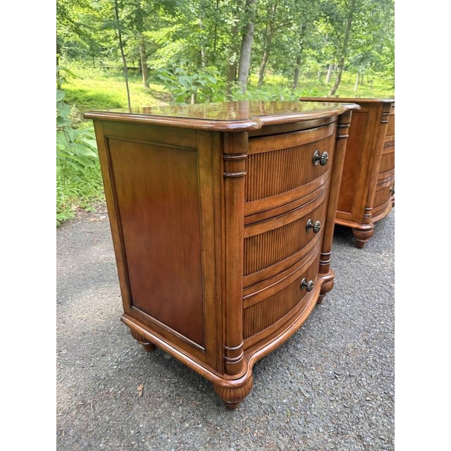 Wood Late 20th Century Pair of Drexel’s Accents Francais Collection Nightstands/ Chest of Drawers For Sale - Image 7 of 17