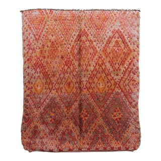 1960s Moroccan Orange & Red Rug - 10 X 7.6 Ft For Sale