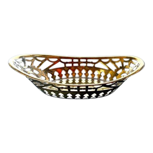 Antique Silverplated & Brass Reticulated Dish