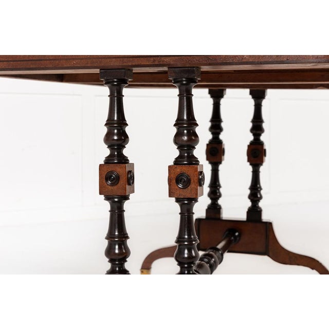 19th Century English Regency Amboyna Library Table For Sale - Image 3 of 8