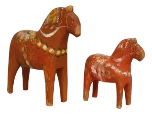 Swedish Happiness Horses, 1820s, Set of 2