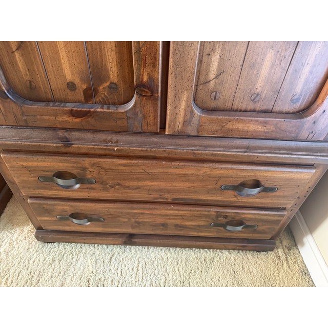 1970s Vintage Young Hinkle "Ship Ahoy" Wood Armoire/Gentleman's Chest For Sale - Image 5 of 8