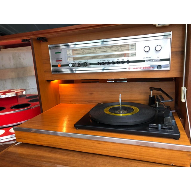 Vintage German Console Stereo Bar and Fireplace Chairish