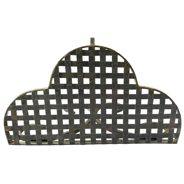 Bunny Williams Home Pair of Antique French Hand-Forged Wrought Iron Wall Shelves Brackets With Scalloped Lattice For Sale - Image 4 of 10