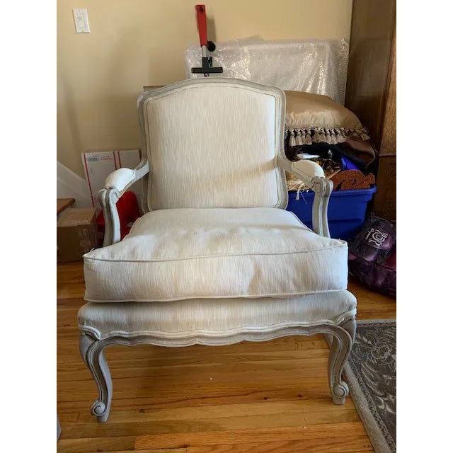 Classic Light Sage Green French Country Bergere Chair For Sale - Image 9 of 9