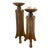 Pair of Mid-Century Modern Amber Acrylic Bamboo & Copper Candle Holders For Sale