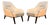 Pair of Adam Court Leather Lounge Chairs | Cream Leather on Dark Walnut Frames | Modern Designer Armchairs For Sale