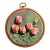 3d Rose Embroidery Wall Art | Pink Roses Stumpwork Hoop (5.3 Inch) For Sale