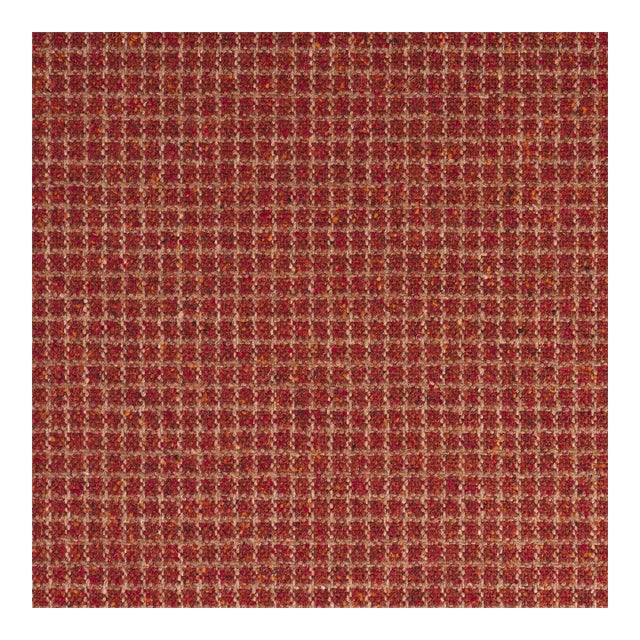 Schumacher Hudson Wool Check Fabric In Rust For Sale