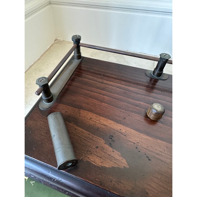 Vintage 1977 Wood Duck Decoy Atop Wood Box With Metal Galley and Drawer For Sale - Image 10 of 18