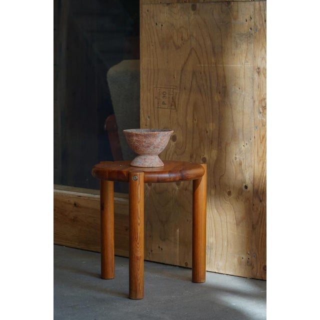 Scandinavian Modern Tripod Stool with Circular Seat, 1970s For Sale - Image 8 of 18