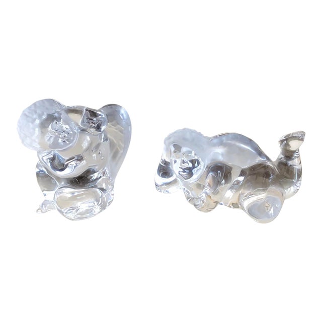 Daum France Crystal Cherubs- a Pair For Sale