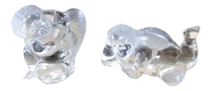 Daum France Crystal Cherubs- a Pair
