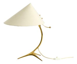 Large Mid-Century Modern Brass Crows Foot Table Lamp from Kalmar, 1950s
