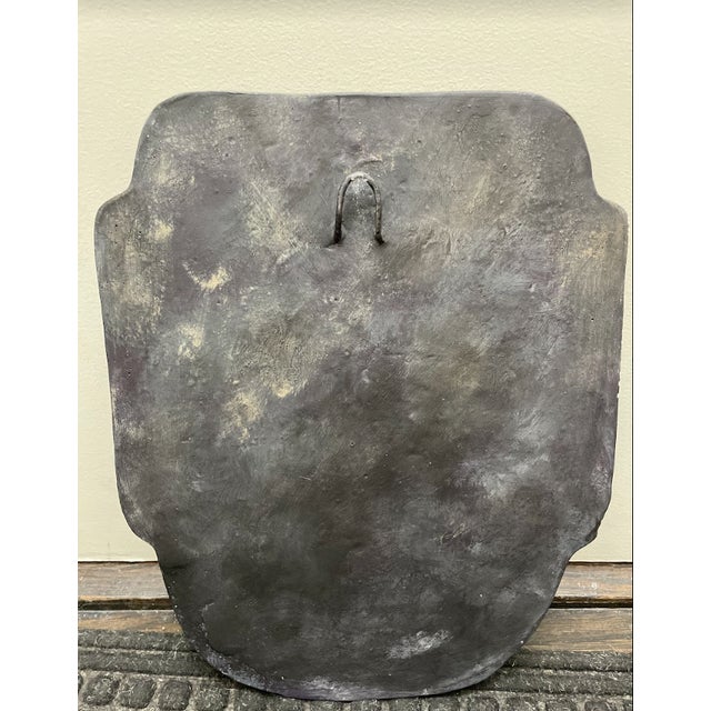 Black Plaster Face Wall Sculpture For Sale - Image 8 of 10