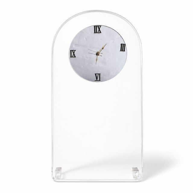 Glass 1970s Mid-Century Modern Lucite Wall Clock For Sale - Image 7 of 7