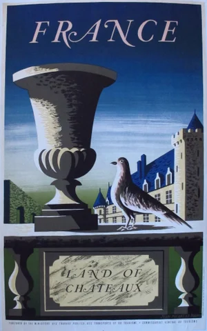 1959 Original French Travel Poster Land of Chateau