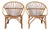 Set of French Circle Frame Bamboo & Rattan Lounge Chairs, 1960s For Sale