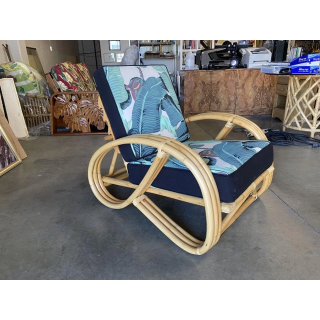 Restored 3/4 Pretzel Rattan Lounge Chair With Adjustable Back For Sale - Image 11 of 12