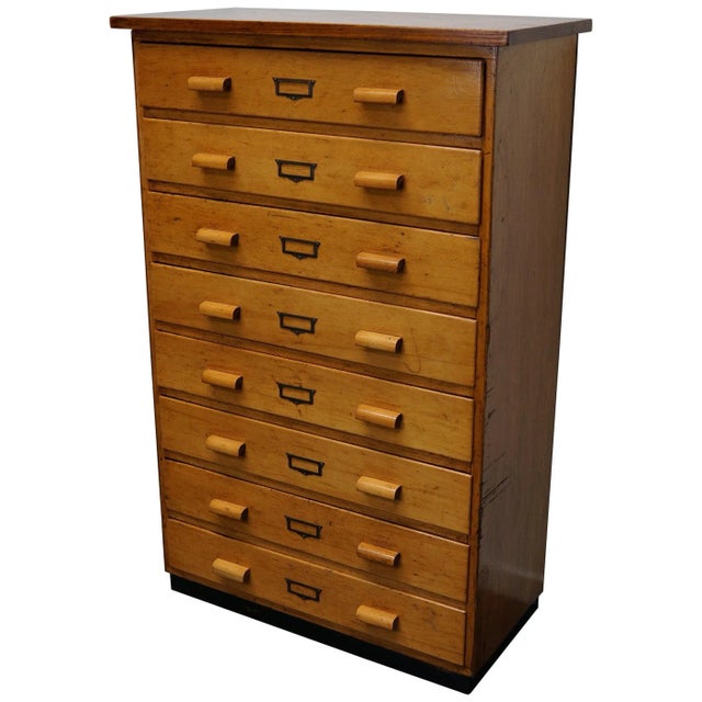German Beech Industrial Apothecary Cabinet, Mid-20th Century For Sale - Image 14 of 14