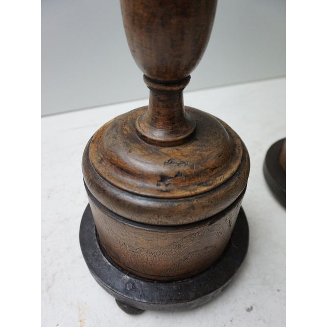 Large Antique French Wooden Candlesticks, 19th Century, Set of 4 For Sale - Image 4 of 18