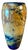 Abstract Textural Art Glass Amber Blue Ovoid Vase For Sale - Image 16 of 17