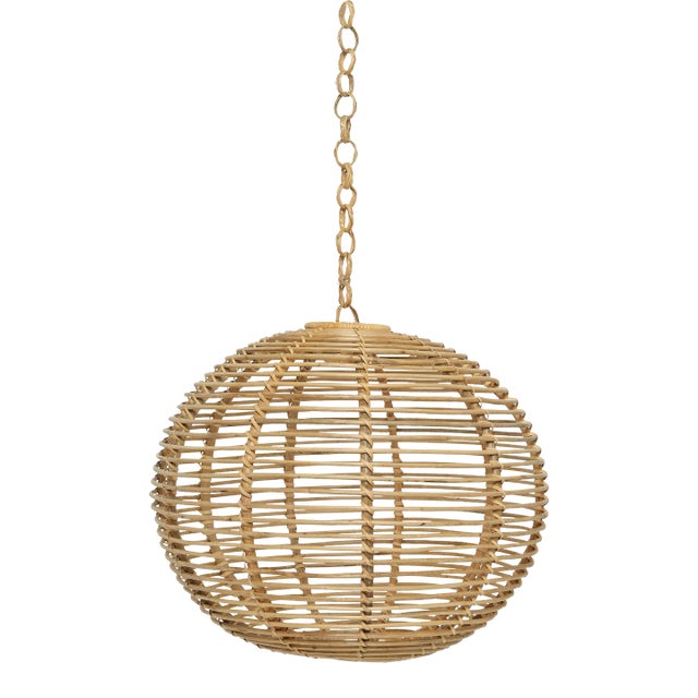 Round Rattan Lamp Shade with Cord Kit For Sale