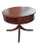 Banded Leather Stenciled Top Double Drum 4-Drawer Mahogany Center Table, C 1940s For Sale In Washington DC - Image 6 of 10
