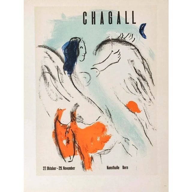 Marc Chagall - Exhibition Kunsthalle Bern, beautiful original lithograph from 'Affiches originales' portfolio. Lithograph...