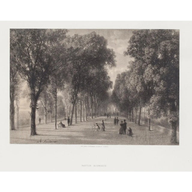 The Interior of Geneva is an original Lithograph by Antonio Fontanesi in the 19th Century. The state of preservation of...