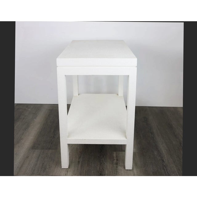 Wood A pairCarl Springer Style White Raffia Wrapped Nightstand For Sale - Image 7 of 9