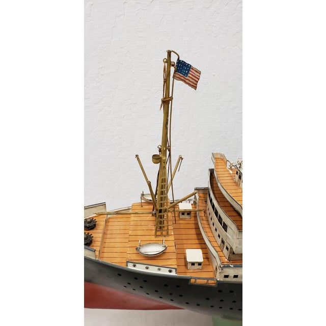 Late 19th Century Antique Marklin Ocean Liner With American Flags & Lifeboats C.1900 For Sale - Image 5 of 13