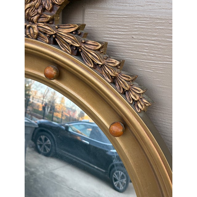Mid 20th Century Mid 20th Century American Federal Giltwood Eagle Bullseye Convex Mirror For Sale - Image 5 of 11