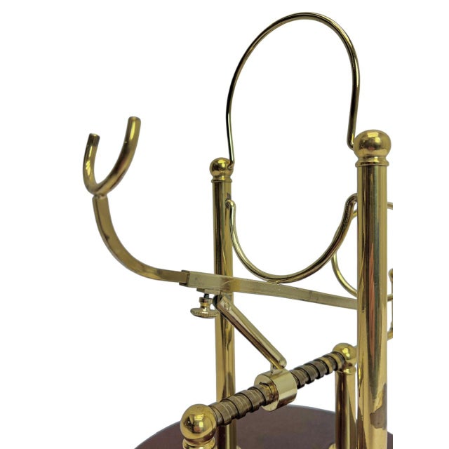 1950s Vintage French Brass Wine Cradle Decanter, 1950s For Sale - Image 5 of 8