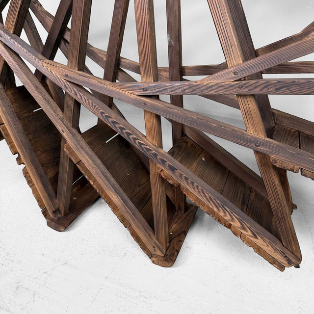 Wood Large Japanese Wooden Suisha Water Wheel Wall Decor, 1900s For Sale - Image 7 of 15