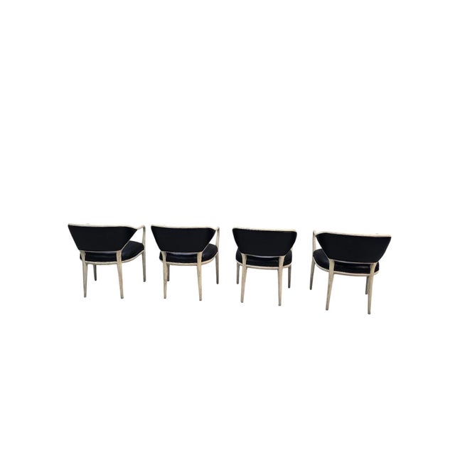 Late 20th Century Modern Contemporary Textured Barrel Back Dining Armchairs – 4 For Sale In Chicago - Image 6 of 10