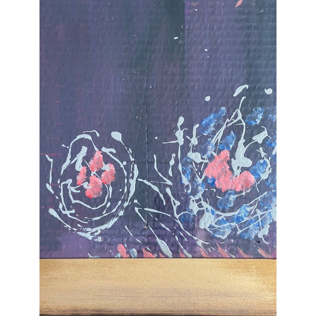 Abstract Abstract Modern in Purple by Elia in a Gold Frame For Sale - Image 3 of 7