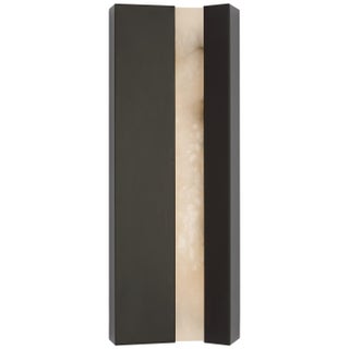 Anne-Marie Barton for Visual Comfort Signature Austera 20" Sconce in Matte Carbon with Alabaster For Sale