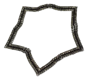 Vintage American Designer Alexis Kirk Clear and Black Rhinestone Star Necklace Choker