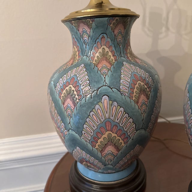 1970s Mid-Century Modern Heywood House Asian Vase Lamps ~ a Pair For Sale - Image 4 of 10